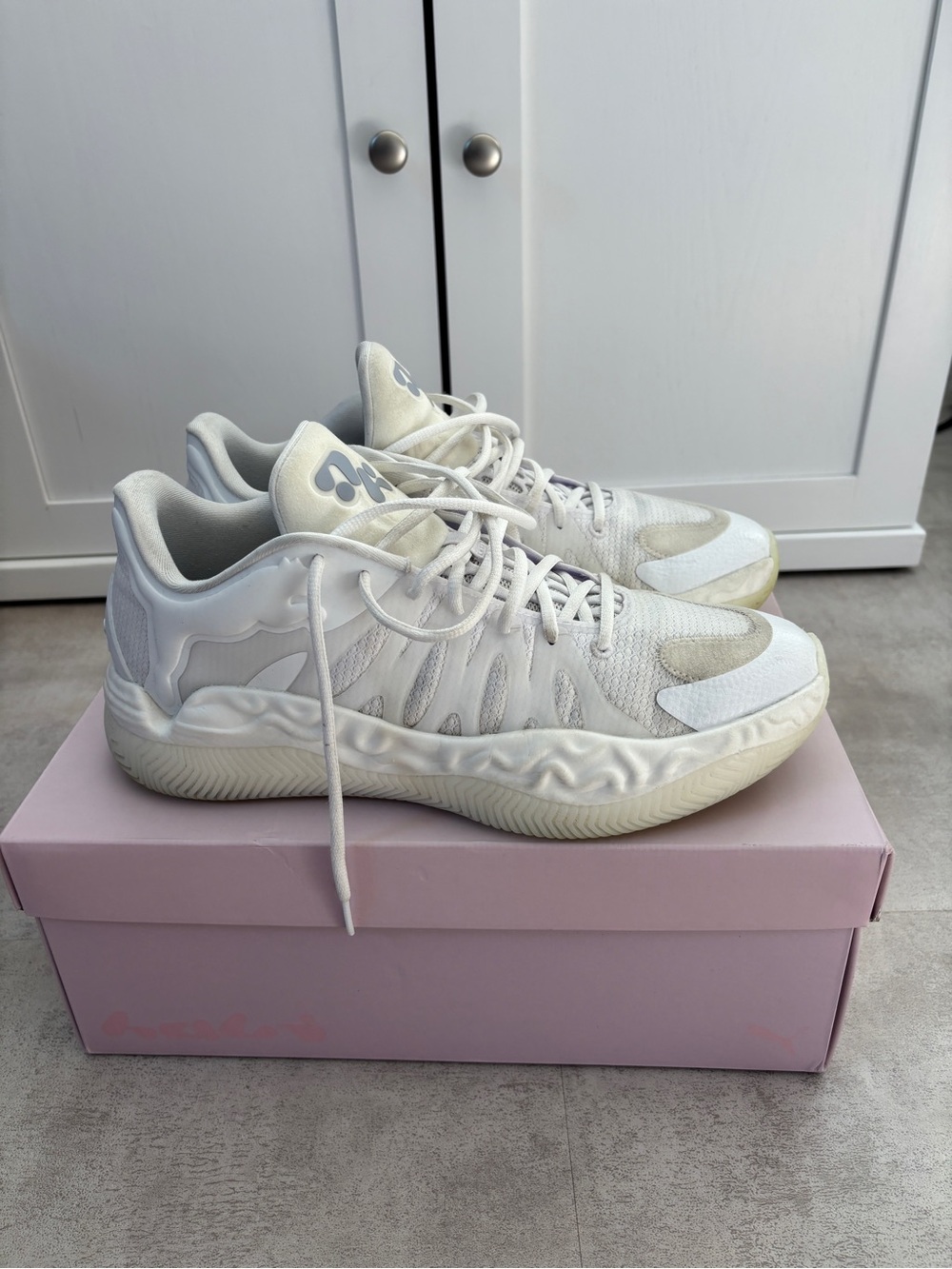 Puma Hali 1 Triple White Basketball Sneakers